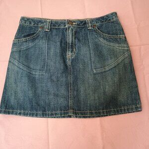 Old Navy Girls size 14 VTG denim blue jean mini skirt, 4 pockets. cotton, Grunge